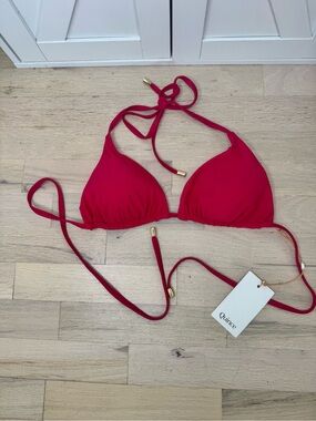 NWT Quince Berry Italian Triangle Bikini Top